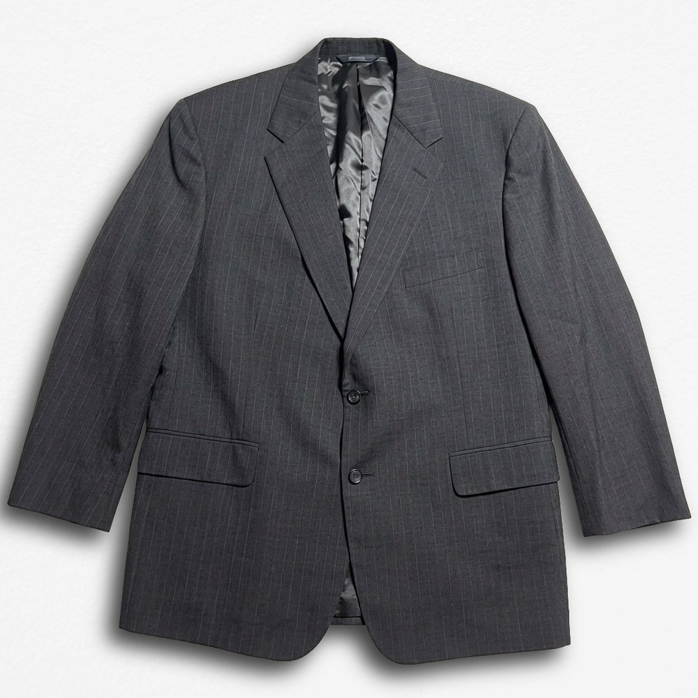 Brooks Brothers BrooksEase Mens Charcoal Grey Pinstripe Blazer Suit Jacket 44